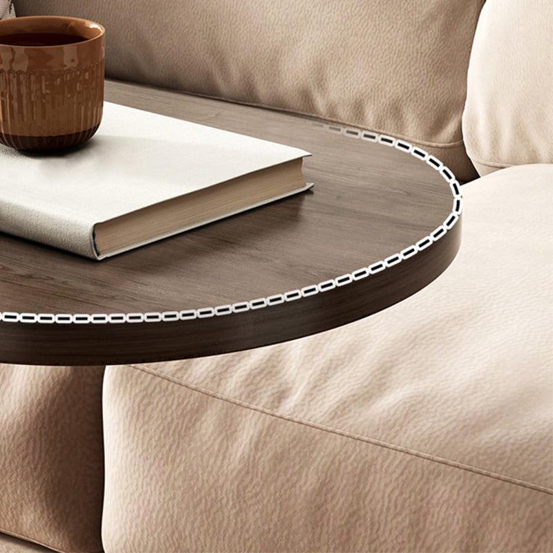 23.6" Tall C-shape End Table Wooden Accent Side Table for Living Room