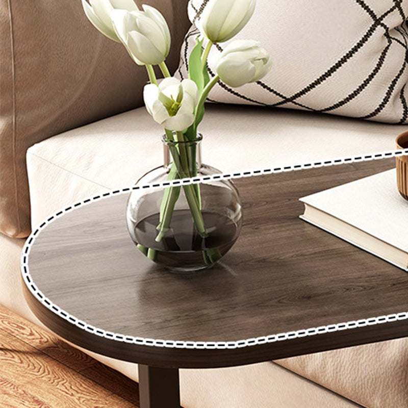 23.6" Tall C-shape End Table Wooden Accent Side Table for Living Room