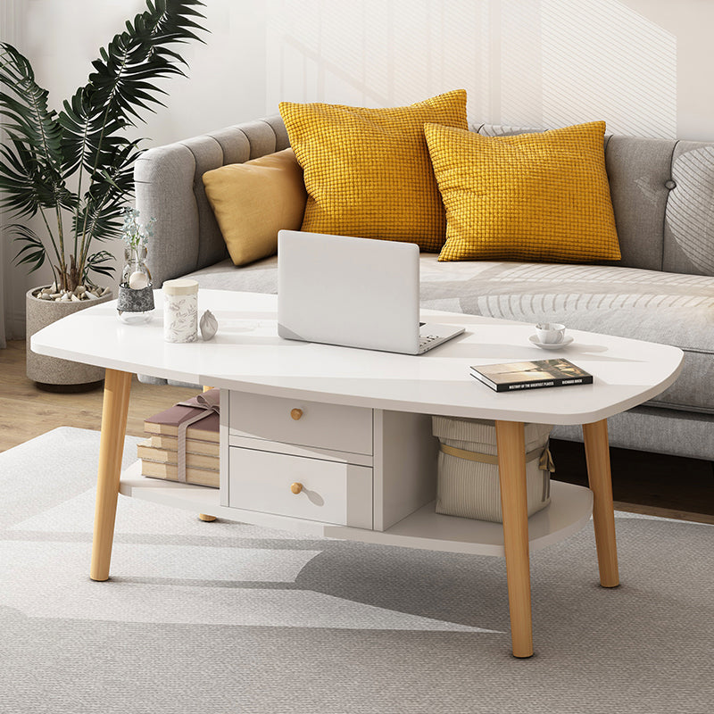 Country Farmhouse Coffee Table Folding Wooden Coffee Cocktail Table