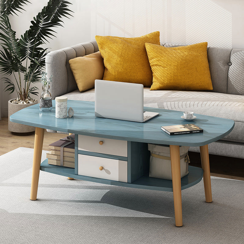 Country Farmhouse Coffee Table Folding Wooden Coffee Cocktail Table