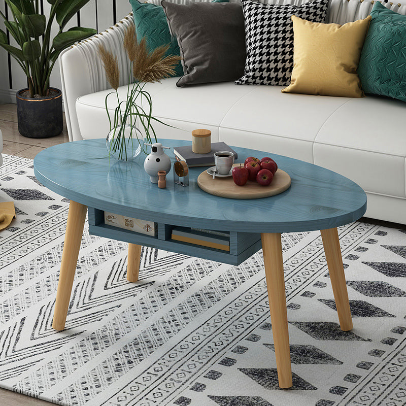 Country Farmhouse Coffee Table Folding Wooden Coffee Cocktail Table