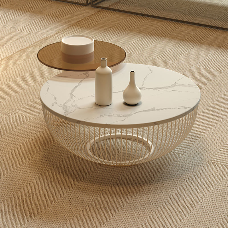Simplicity Coffee Table White Coffee Cocktail Table with Storage