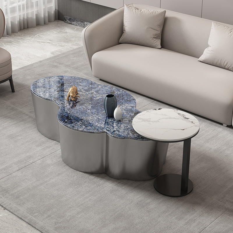 Slate Geometric Coffee Table Modern Abstract Coffee Cocktail Table