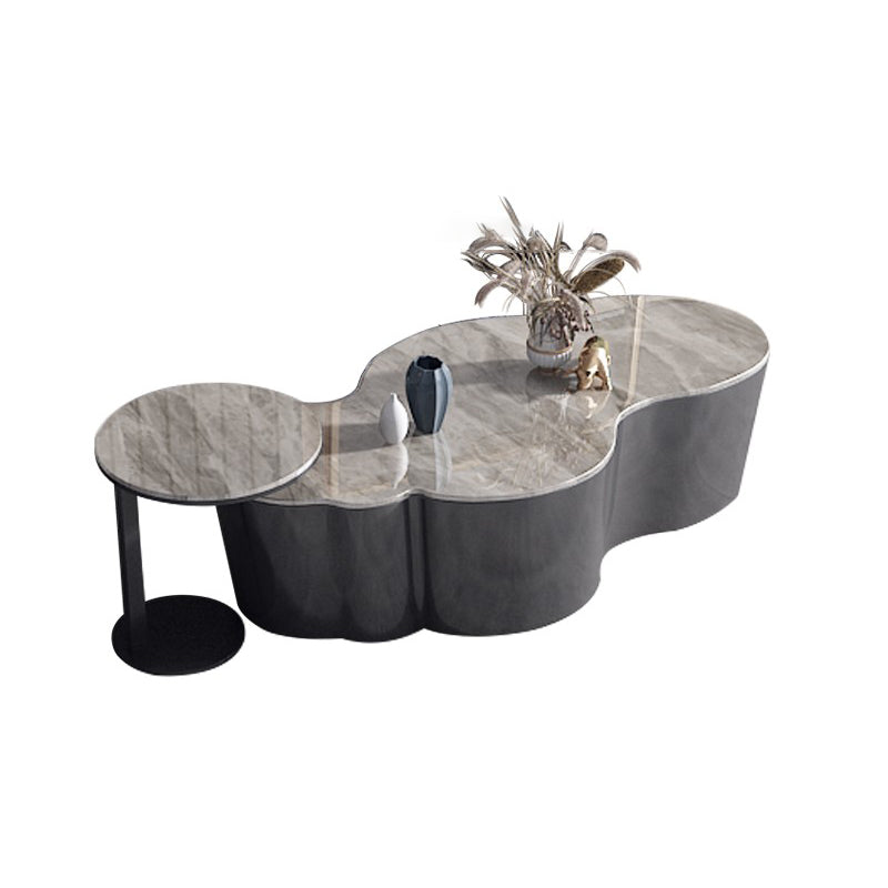 Slate Geometric Coffee Table Modern Abstract Coffee Cocktail Table