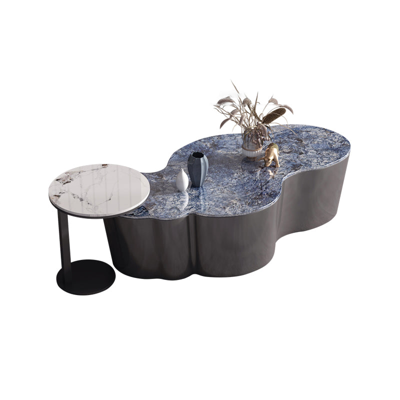 Slate Geometric Coffee Table Modern Abstract Coffee Cocktail Table