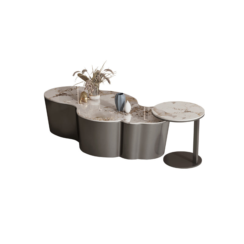 Slate Geometric Coffee Table Modern Abstract Coffee Cocktail Table