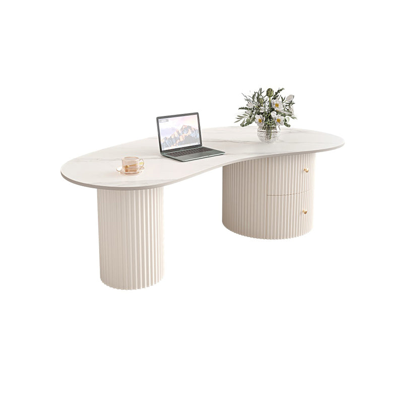 Slate Coffee Table with 2 Legs Modern Coffee Cocktail Table with Drawer