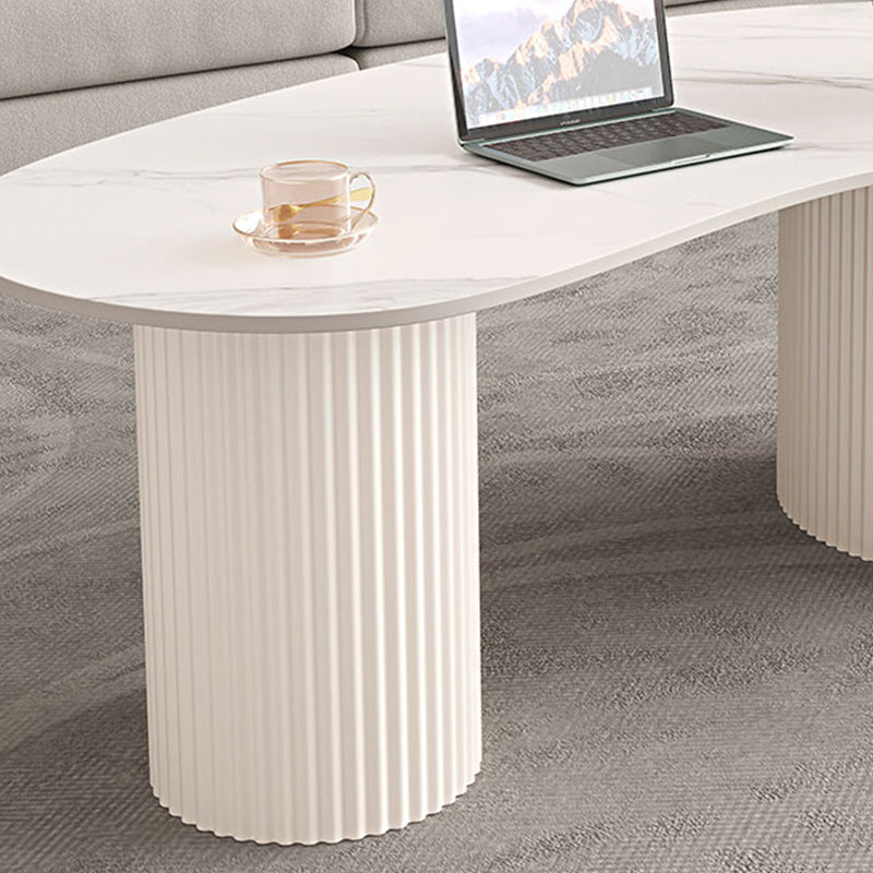 Slate Coffee Table with 2 Legs Modern Coffee Cocktail Table with Drawer
