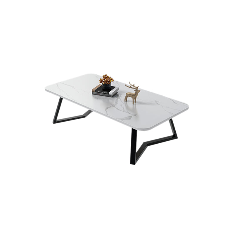 Modern Slate Coffee Cocktail Table Sled Rectangle Coffee or End Table