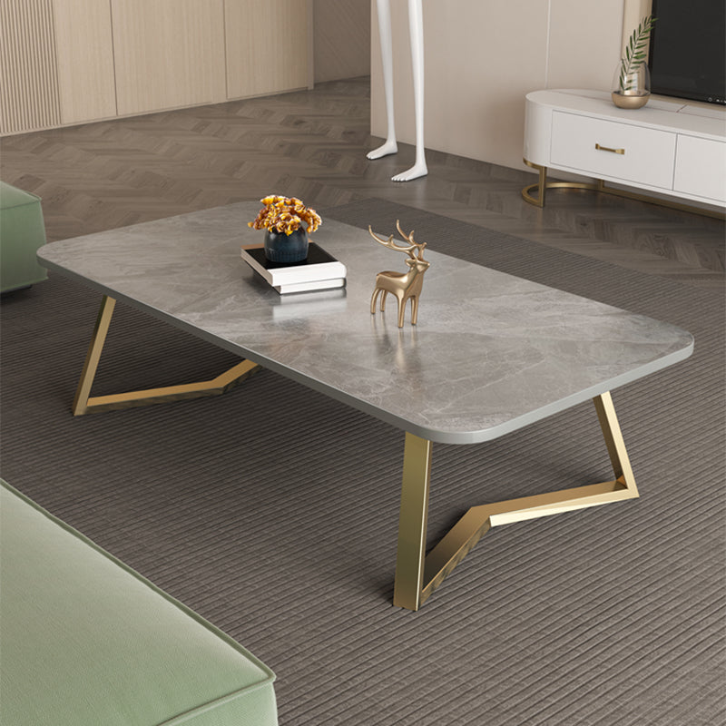 Modern Slate Coffee Cocktail Table Sled Rectangle Coffee or End Table