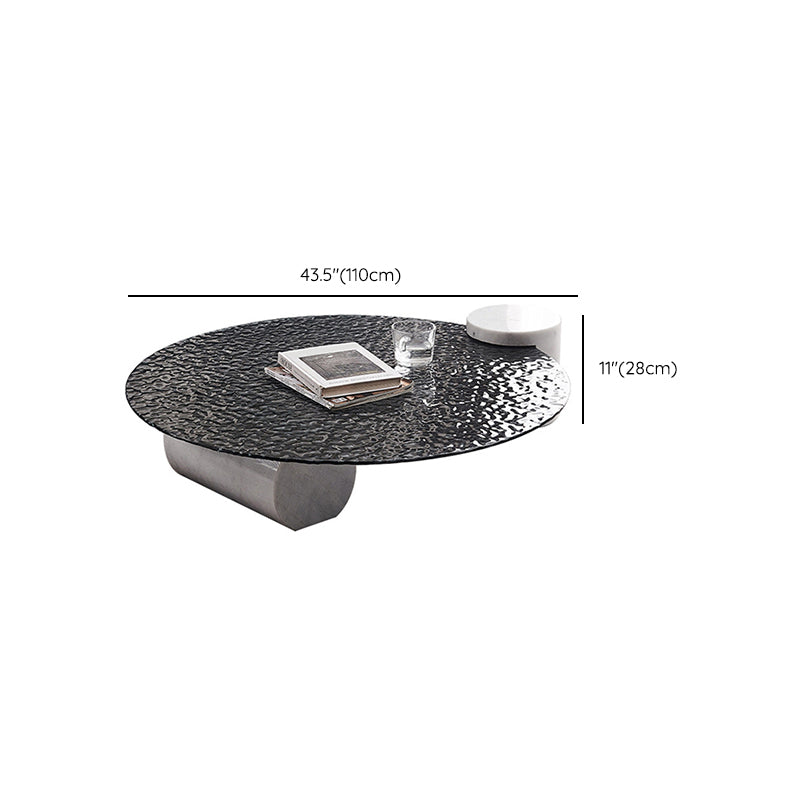 Glass Top Coffee Cocktail Table Abstract Coffee or End Table