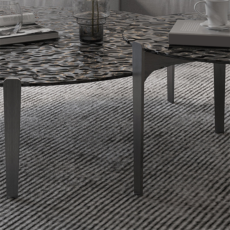 Glass Top Coffee Cocktail Table Coffee or End Table with 3 Legs