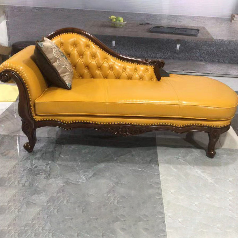 Traditional Upholstered Chaise Lounge Couch Leather Chaise Lounge Chair