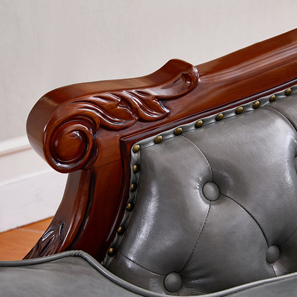 Traditional Upholstered Chaise Lounge Couch Leather Chaise Lounge Chair