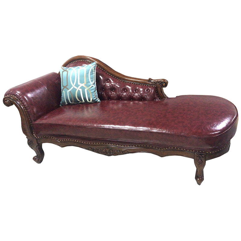 Traditional Upholstered Chaise Lounge Couch Leather Chaise Lounge Chair