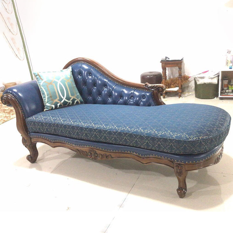 Traditional Upholstered Chaise Lounge Couch Leather Chaise Lounge Chair
