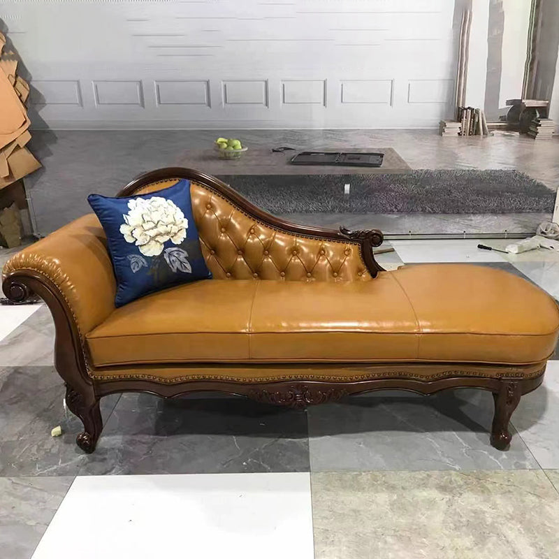 Traditional Upholstered Chaise Lounge Couch Leather Chaise Lounge Chair
