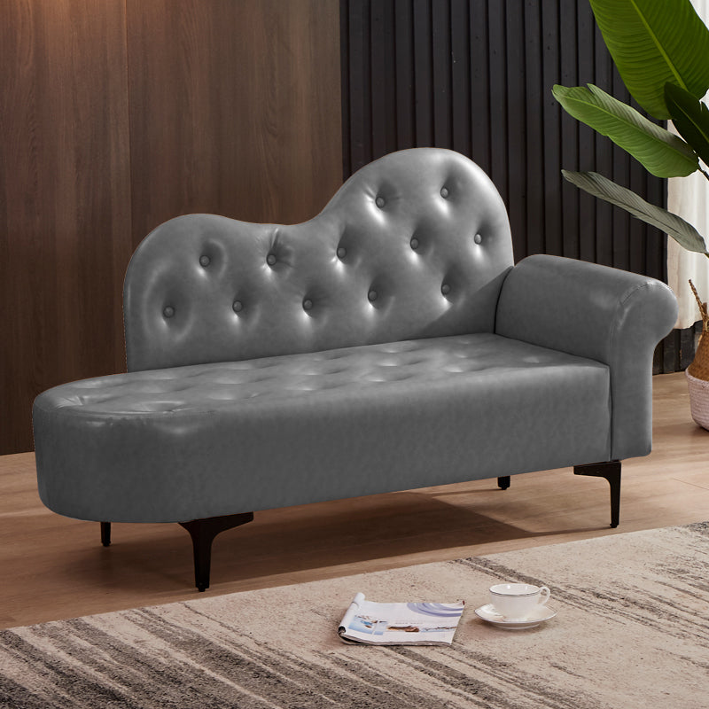 Modern Chaise Lounge Faux Leather Chaise Lounge Couch for Bedroom