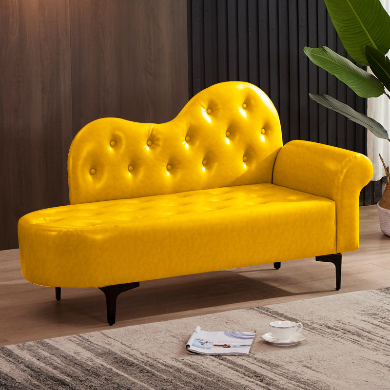 Modern Chaise Lounge Faux Leather Chaise Lounge Couch for Bedroom