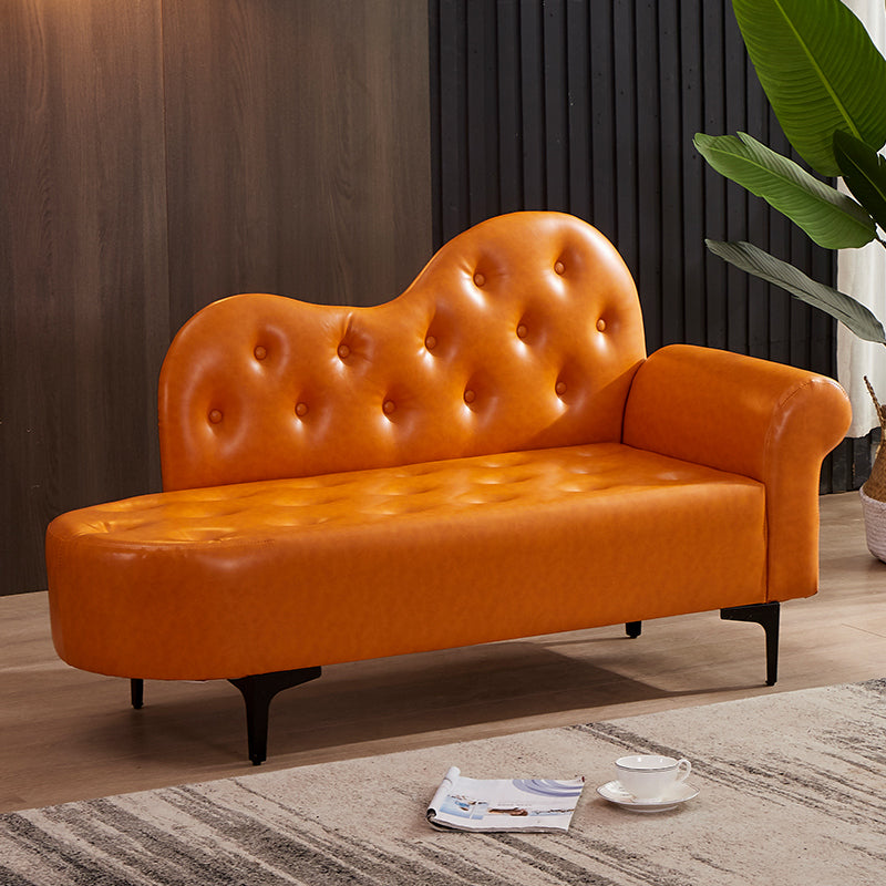 Modern Chaise Lounge Faux Leather Chaise Lounge Couch for Bedroom