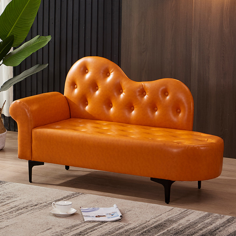 Modern Chaise Lounge Faux Leather Chaise Lounge Couch for Bedroom
