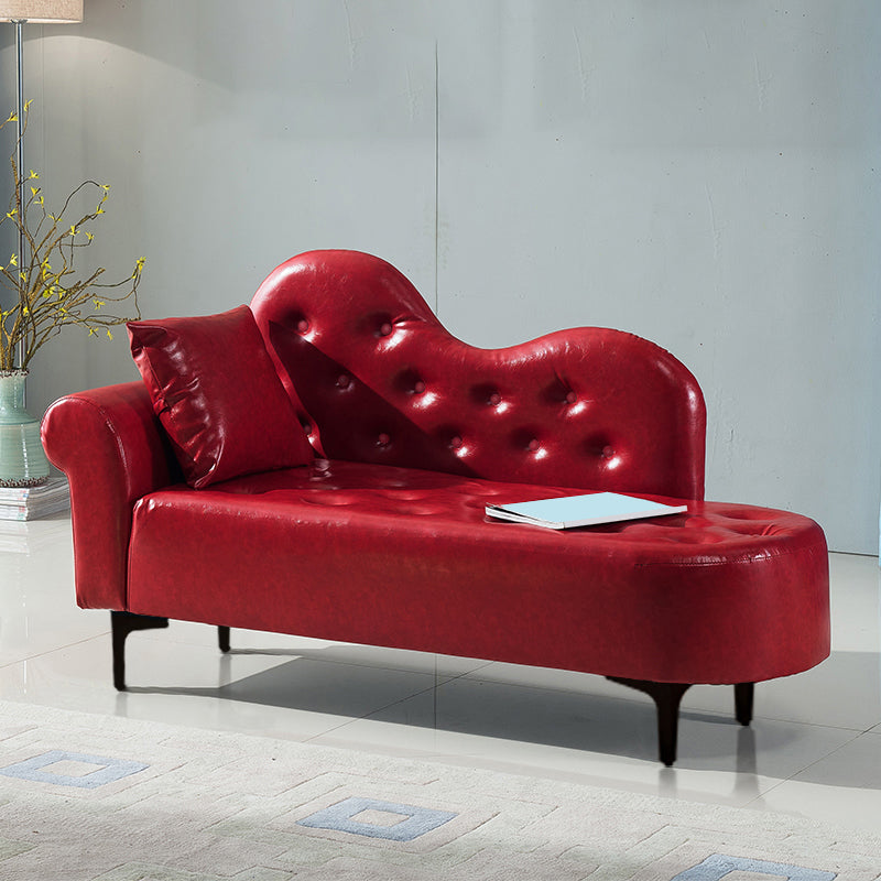 Modern Chaise Lounge Faux Leather Chaise Lounge Couch for Bedroom