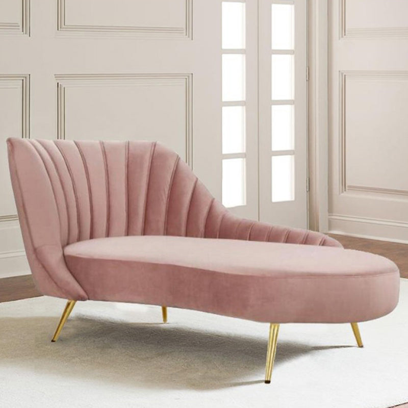 Glam Upholstered Chaise Lounge Couch Velvet Chaise Lounge Chair