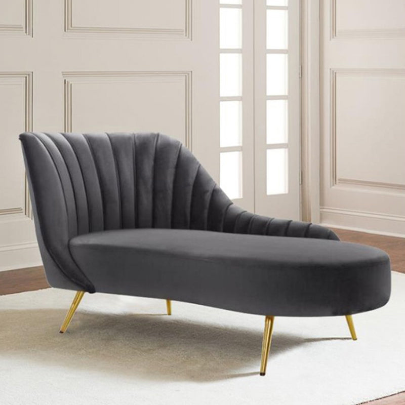 Glam Upholstered Chaise Lounge Couch Velvet Chaise Lounge Chair