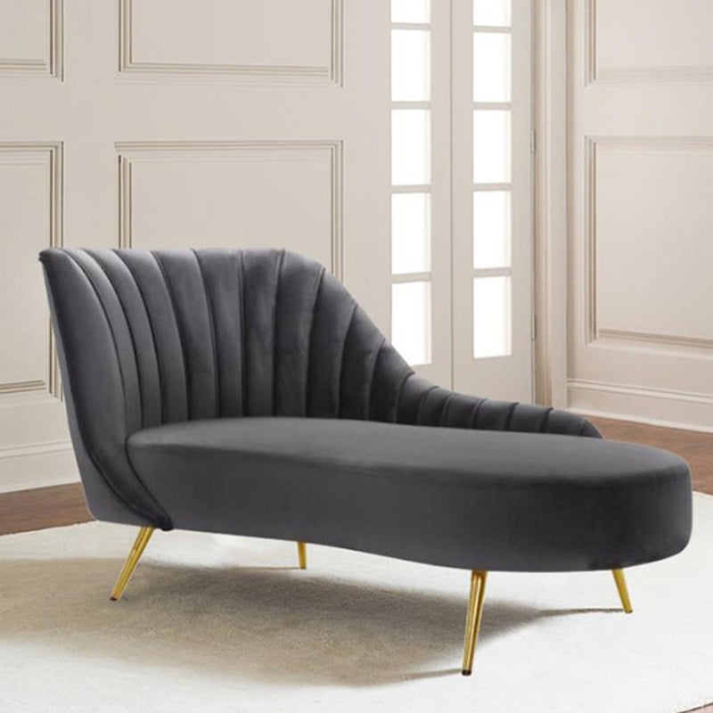 Glam Upholstered Chaise Lounge Couch Velvet Chaise Lounge Chair