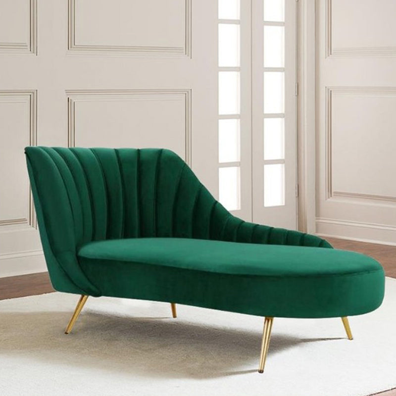 Glam Upholstered Chaise Lounge Couch Velvet Chaise Lounge Chair