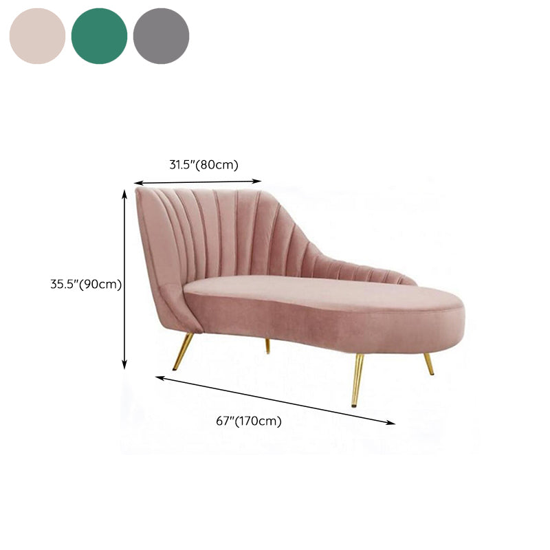 Glam Upholstered Chaise Lounge Couch Velvet Chaise Lounge Chair