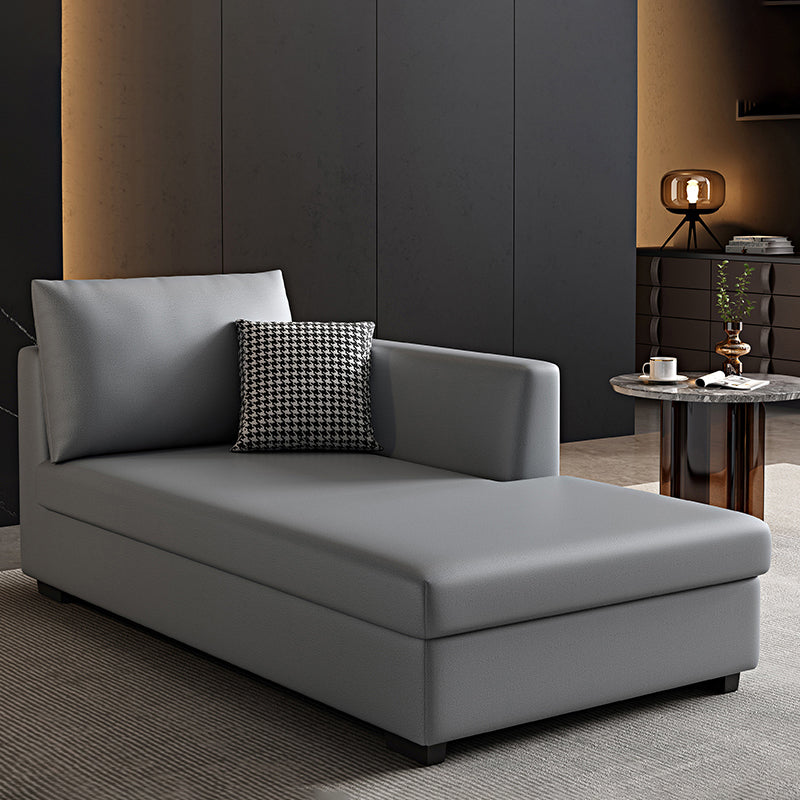 Modern Chaise Lounge Chair Recessed Arms Chaise with Pillows