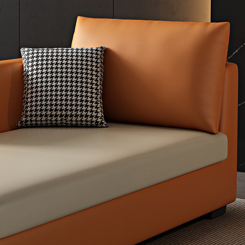 Modern Chaise Lounge Chair Recessed Arms Chaise with Pillows