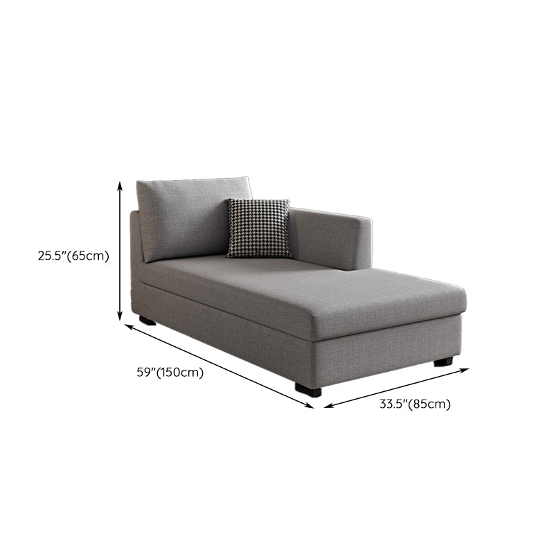 Modern Chaise Lounge Chair Recessed Arms Chaise with Pillows