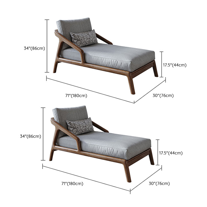Scandinavian Upholstered Chaise Lounge Couch Wood Chaise Lounge Chair