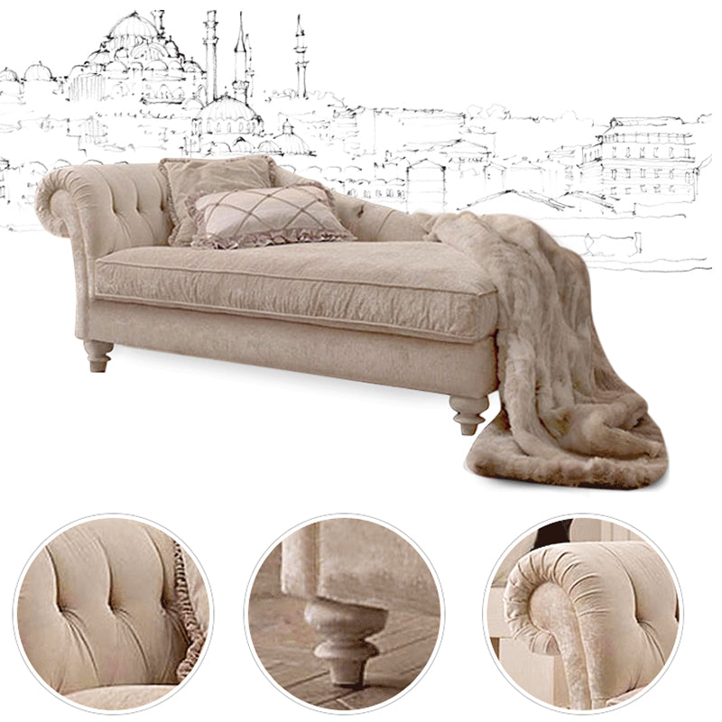 Scandinavian Upholstered Chaise Lounge Couch Fabric Chaise Lounge Chair