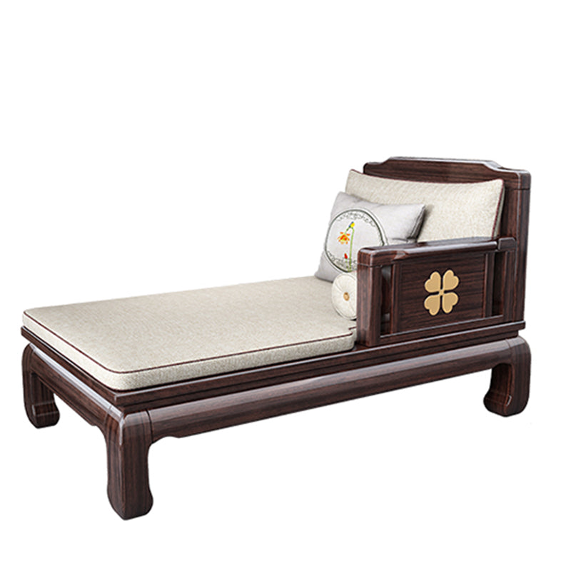 Square Arms Chaise Lounge Chair Cushioned Chaise with Pillow