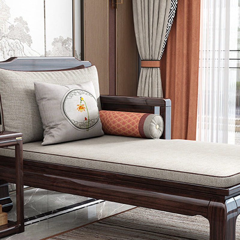 Square Arms Chaise Lounge Chair Cushioned Chaise with Pillow