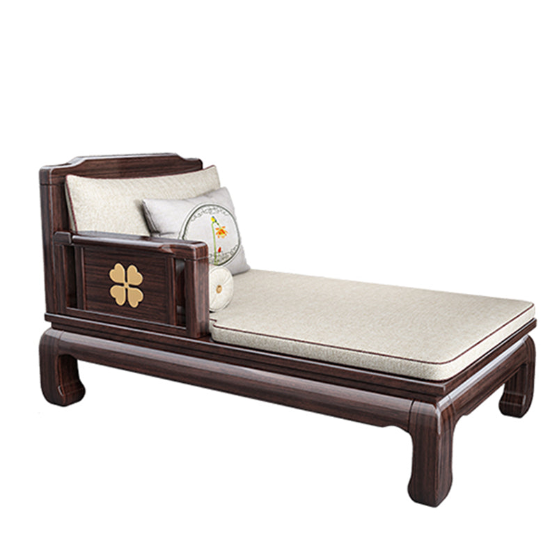 Square Arms Chaise Lounge Chair Cushioned Chaise with Pillow