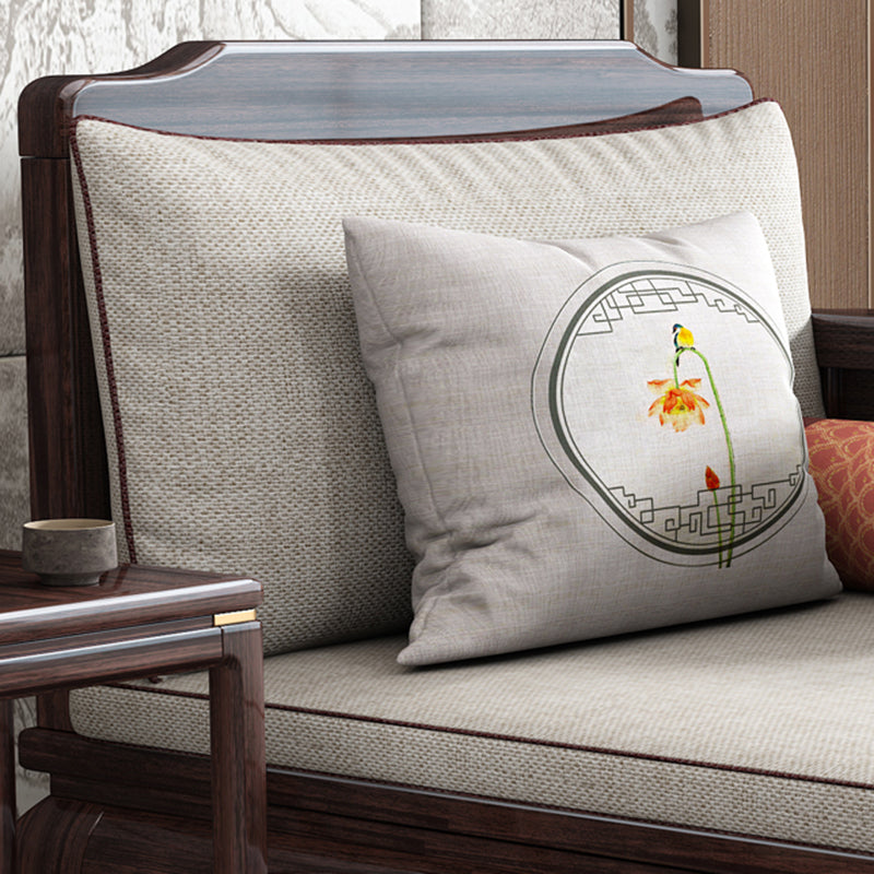 Square Arms Chaise Lounge Chair Cushioned Chaise with Pillow