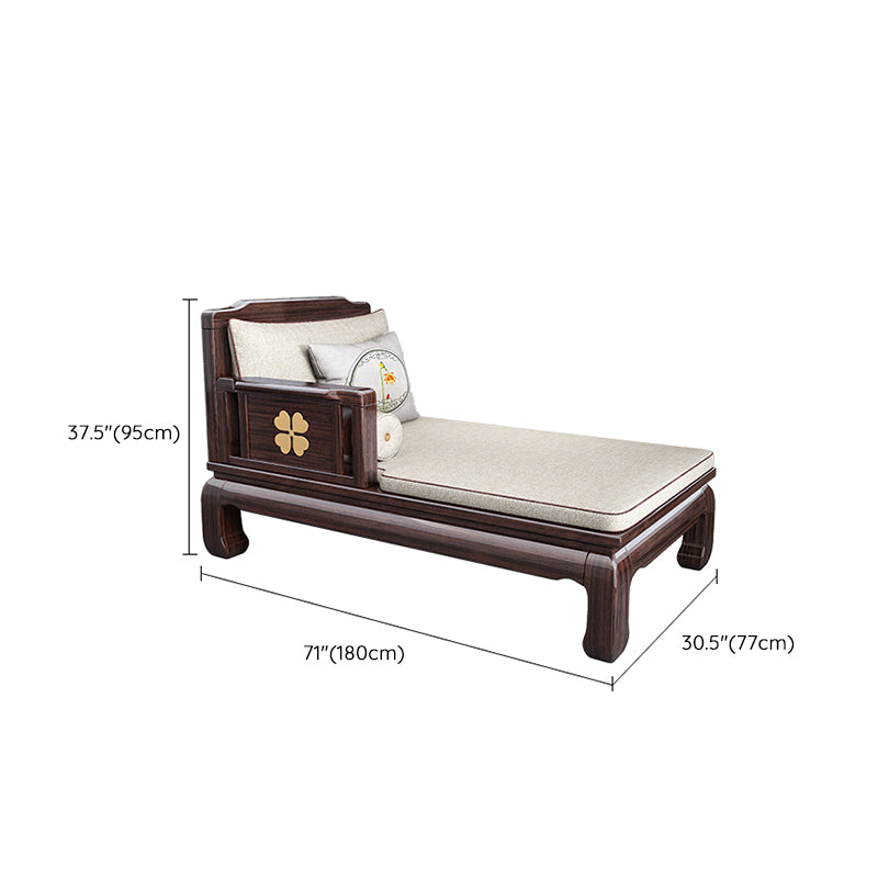 Square Arms Chaise Lounge Chair Cushioned Chaise with Pillow