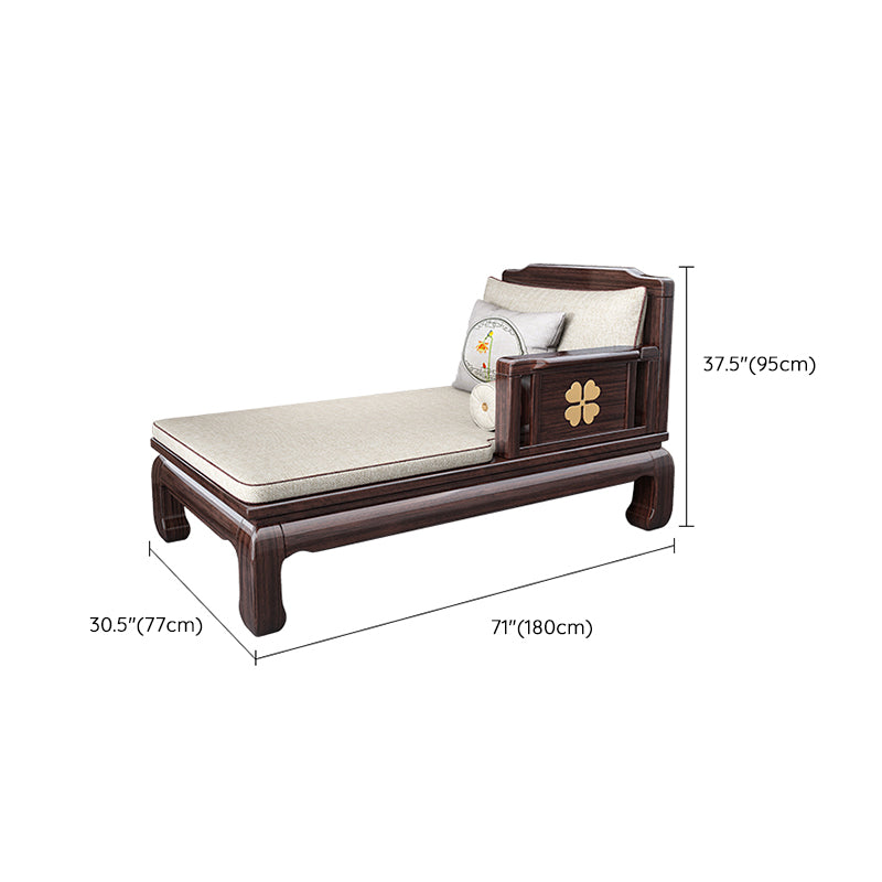 Square Arms Chaise Lounge Chair Cushioned Chaise with Pillow