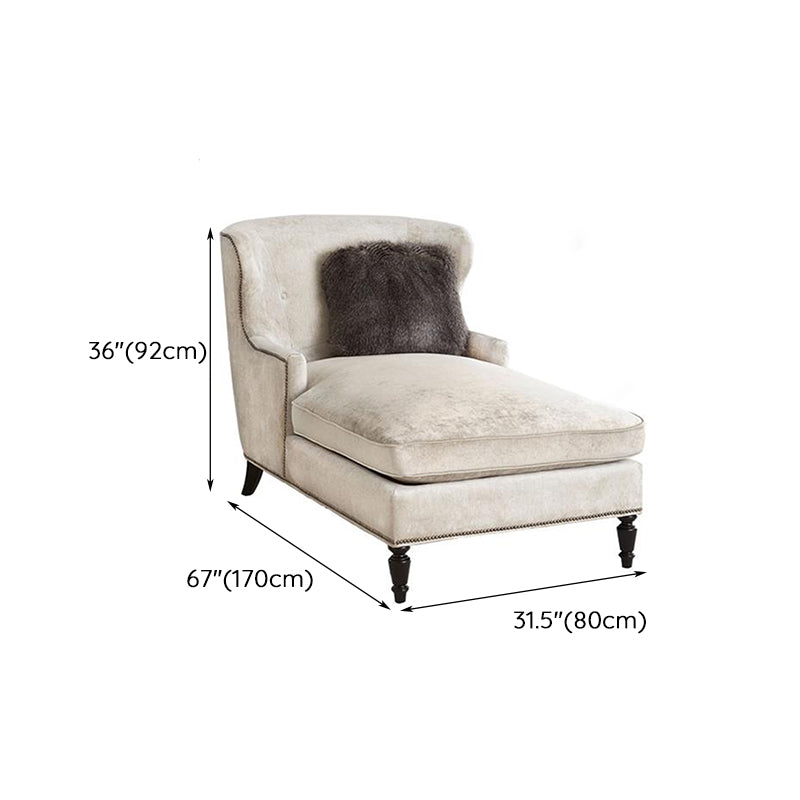 French Country Upholstered Chaise Lounge Couch Micro-velvet Chaise Lounge Chair