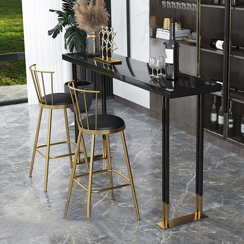 Glam Wooden Bar Dining Table Rectangle Bar Table for Cafe And Breakroom
