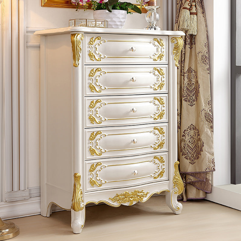 Glam Vertical Lingerie Chest Rubber Wood Storage Dresser for Home