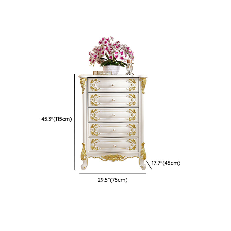 Glam Vertical Lingerie Chest Rubber Wood Storage Dresser for Home