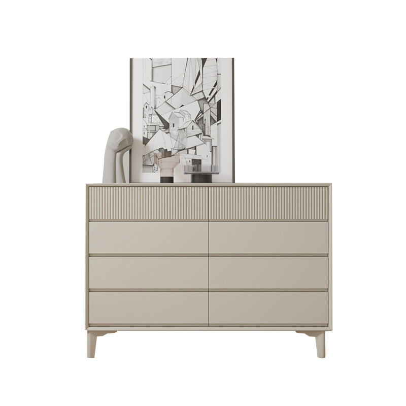 Contemporary Horizontal Double Dresser Wood Storage Dresser for Home