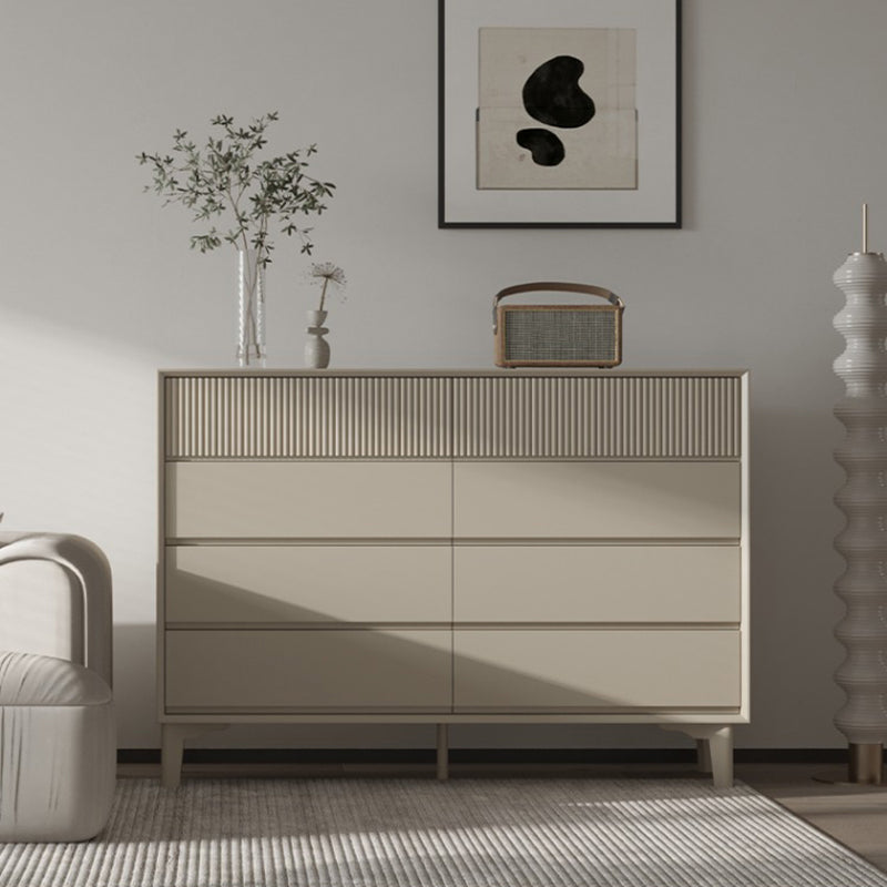 Contemporary Horizontal Double Dresser Wood Storage Dresser for Home