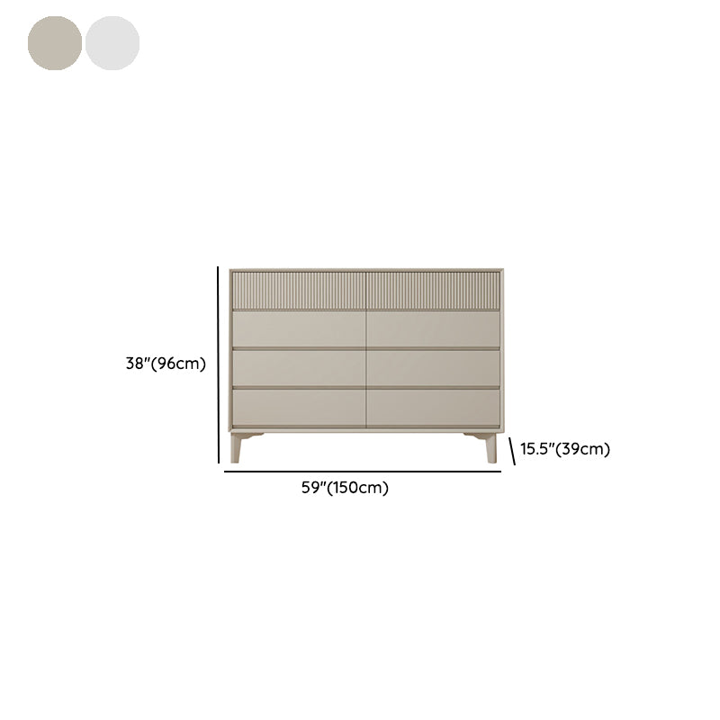 Contemporary Horizontal Double Dresser Wood Storage Dresser for Home