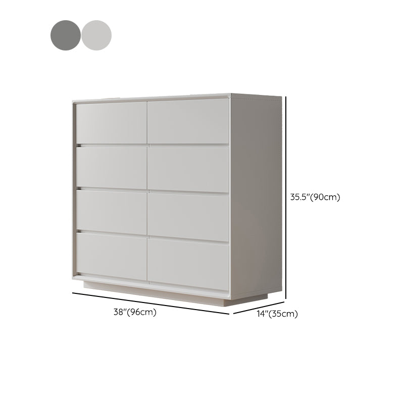 Modern Storage Chest Wooden White/Gray Storage Chest Dresser with Drawers